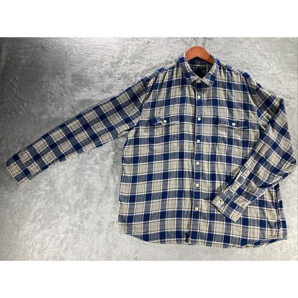 Lucky Brand Classic Fit Plaid Flannel Long Sleeve Mens Button Up Shirt Size‎ XXL